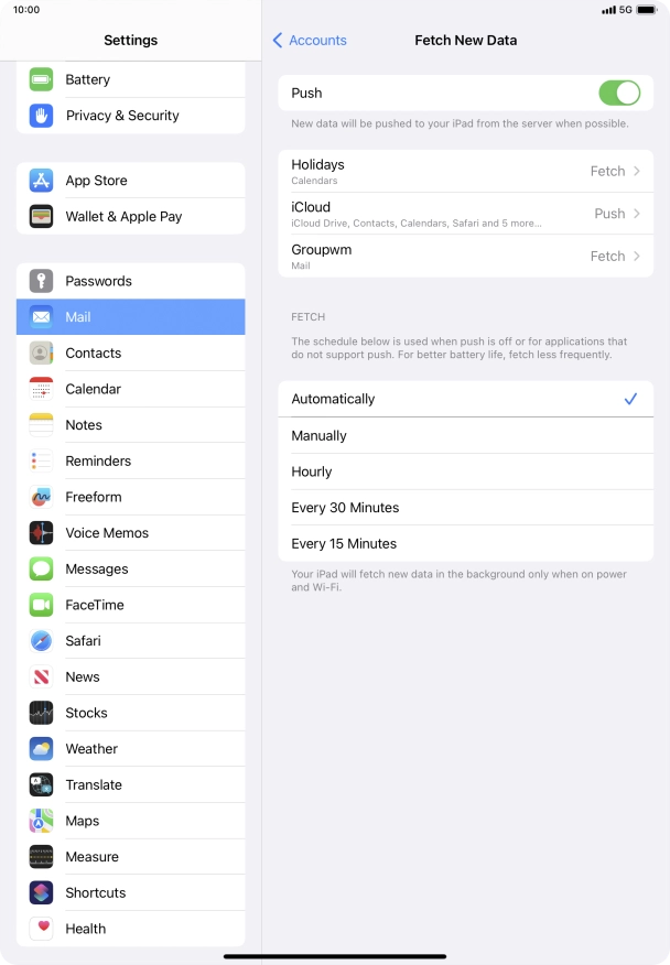 Press the indicator next to 