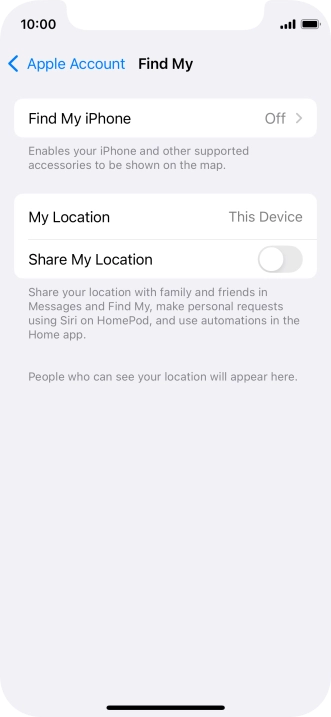 Press Find My iPhone.