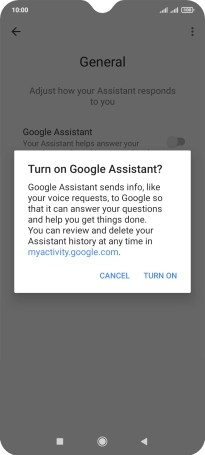 If you turn on the function, press TURN ON.