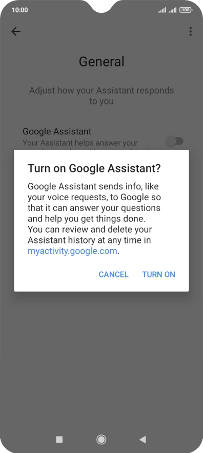 If you turn on the function, press TURN ON.