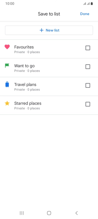 Press the required setting.