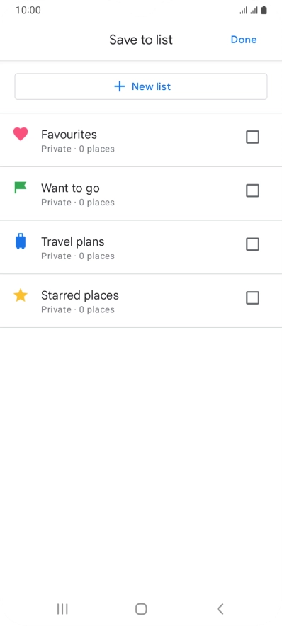 Press the required setting.