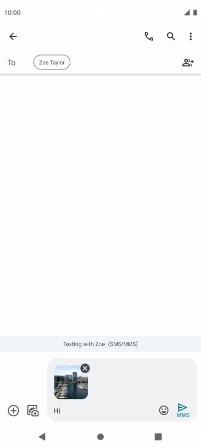 Press the send icon when you've finished your picture message.