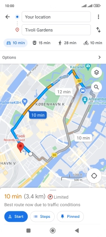 Press the required mode of transportation.