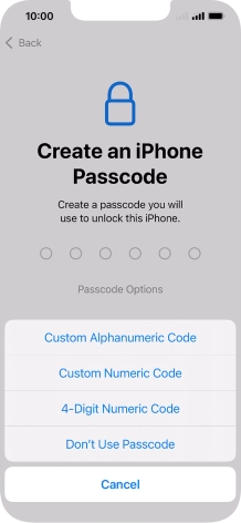 Follow the instructions on the screen to turn on use of phone lock code or press Don't Use Passcode. Follow the instructions on the screen to turn on use of phone lock code or press Don't Use Passcode.