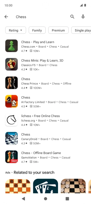 Press the required app.