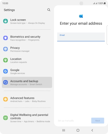 Press the field below 