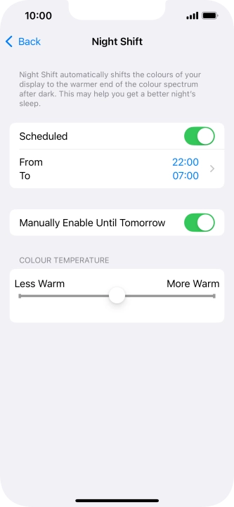 Press and drag the indicator below 
