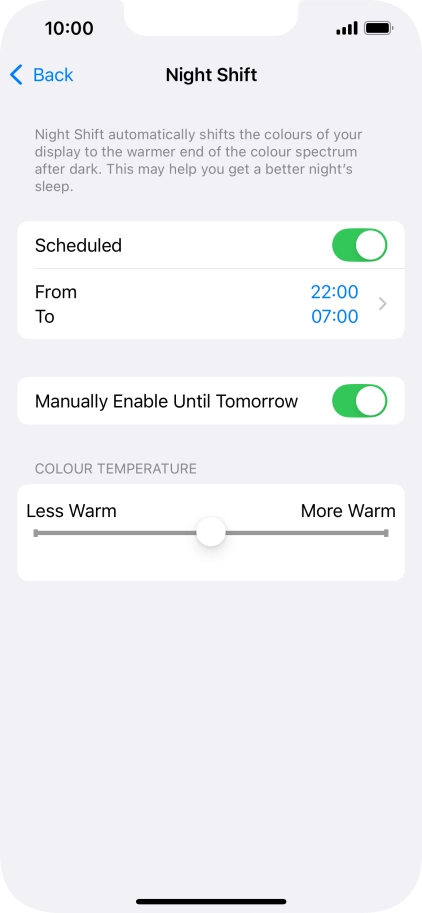 Press and drag the indicator below 