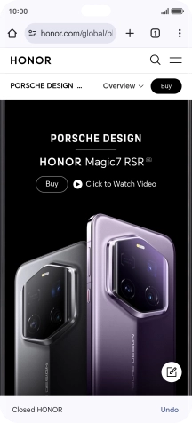 Press the menu icon.