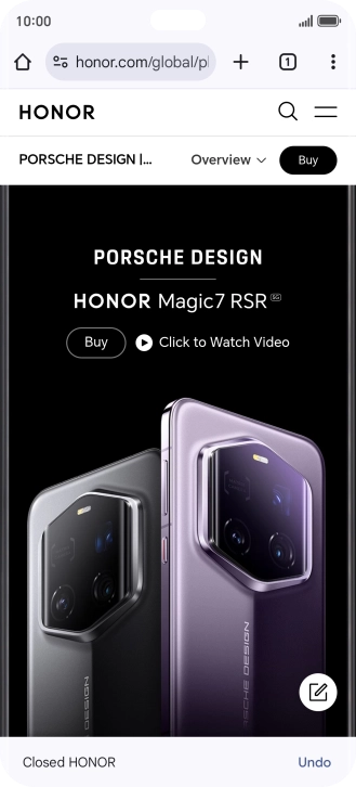 Press the menu icon.