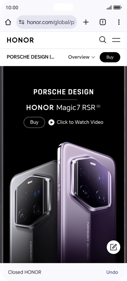 Press the menu icon.