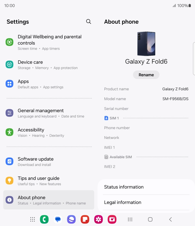 Press Status information.