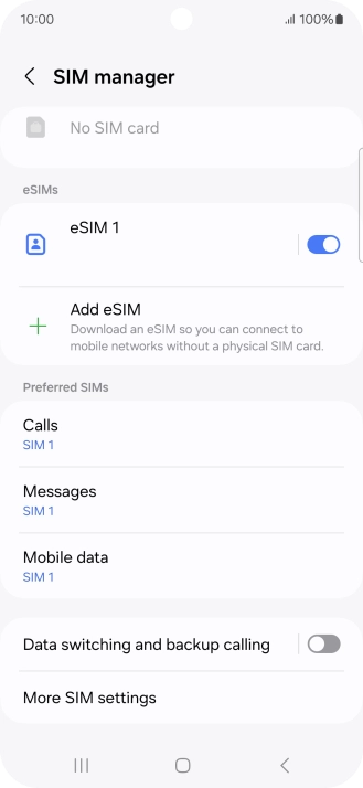 Press the required eSIM. Press the required eSIM.