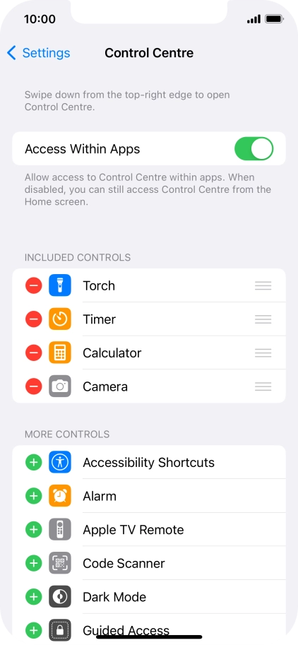 Press the indicator next to 