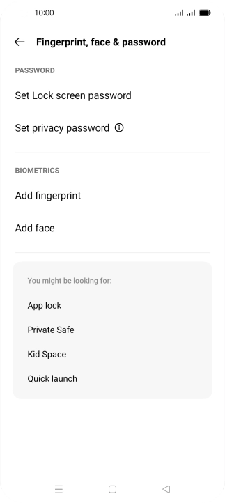 Press Add fingerprint.