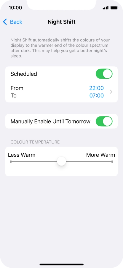 Press and drag the indicator below 