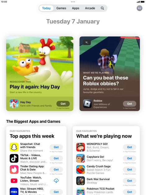 Press the search icon. Press the search icon.