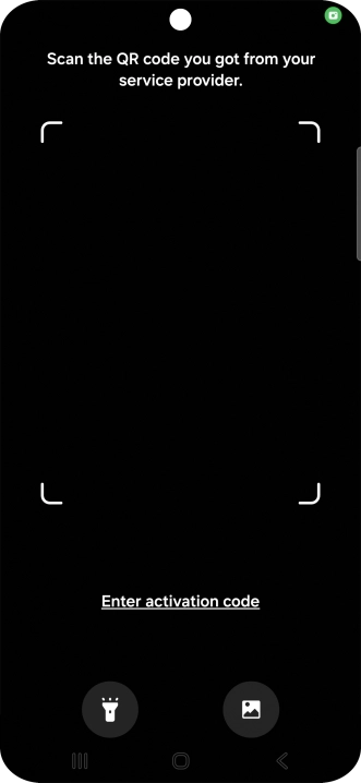 Place the QR code you've received inside the phone camera frame to scan the code. If you’ve deleted your eSIM, you can re-add it using your existing QR code. If you’re having problems, see our FAQ.