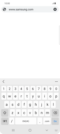 Key in the address of the required web page and press Go.