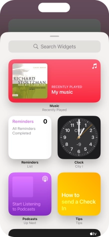 Press the required widget.