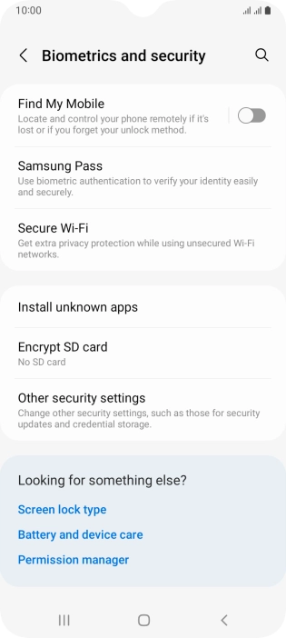 Press Other security settings.