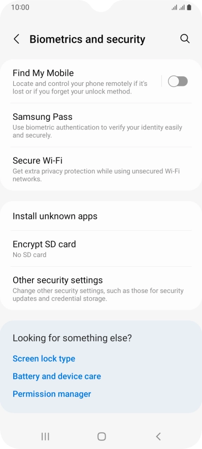 Press Other security settings.