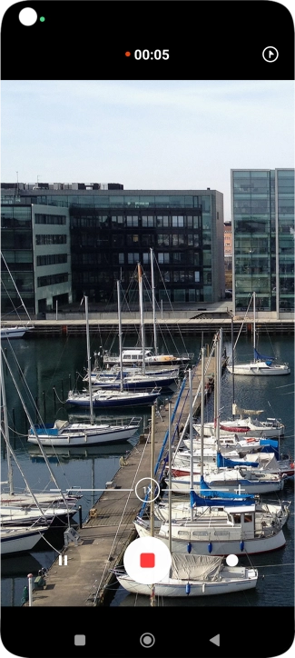 Press the stop icon to stop recording.