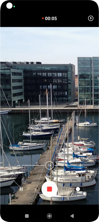 Press the stop icon to stop recording.