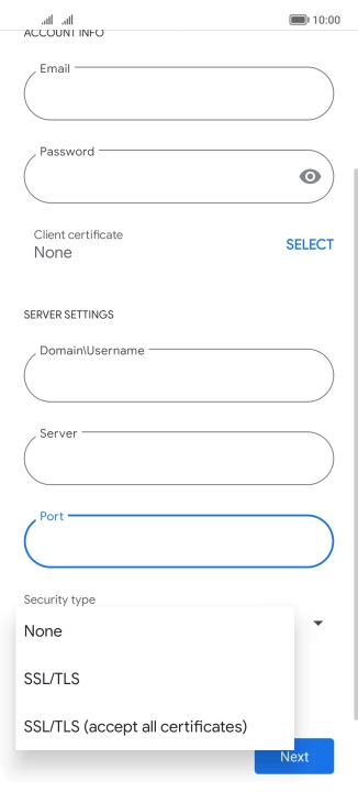Press the required setting. Press the required setting.