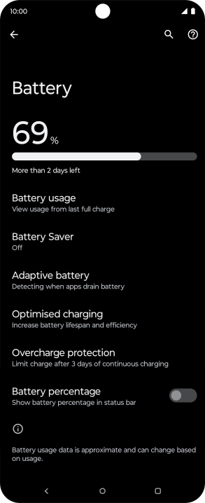 Press Optimised charging.
