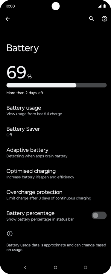 Press Optimised charging.