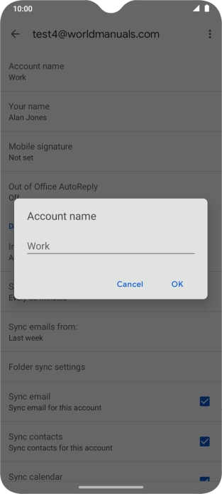 Key in the required account name and press OK.