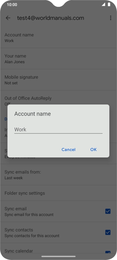 Key in the required account name and press OK.