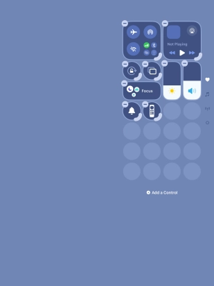 Press Add a Control and follow the instructions on the screen to add the required function to Control Centre. Press Add a Control and follow the instructions on the screen to add the required function to Control Centre.