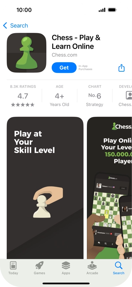 Press Get and follow the instructions on the screen to install the app.