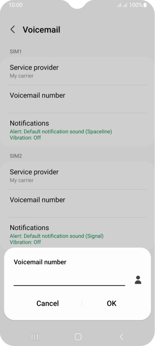Key in +447836121121 and press OK.