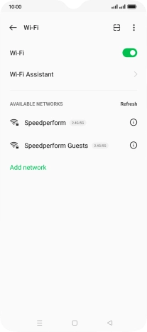 Press the required Wi-Fi network.