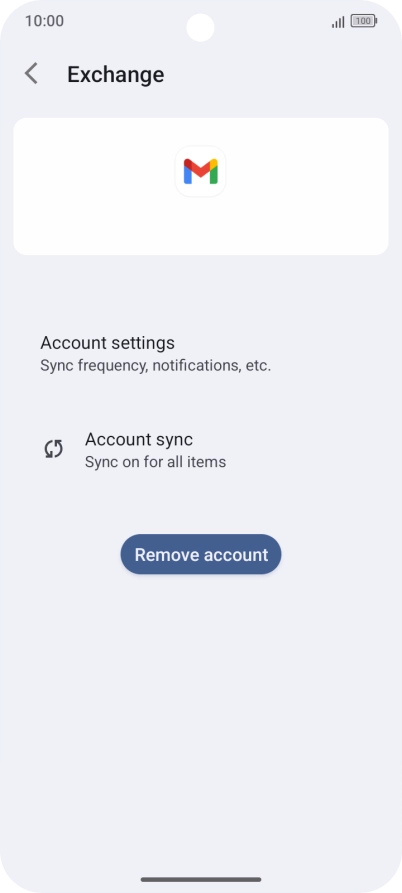 Press Remove account.