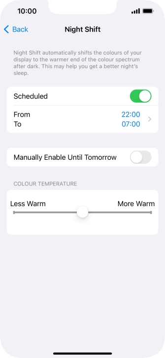 Press the indicator next to 