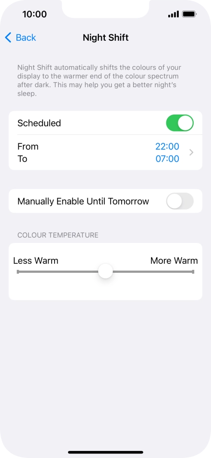 Press the indicator next to 