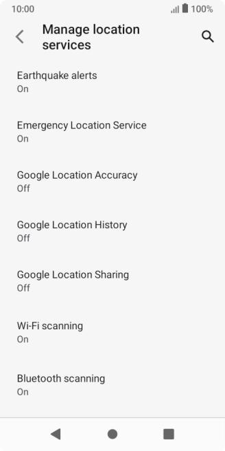 Press Google Location Accuracy.