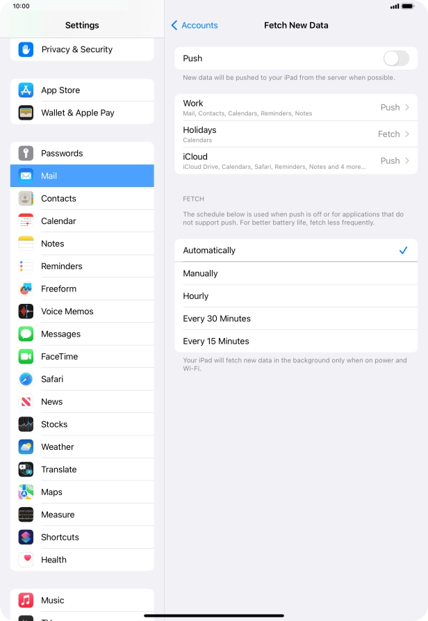 If you turn off the function, press the required setting.