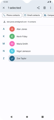 Press the required contact.