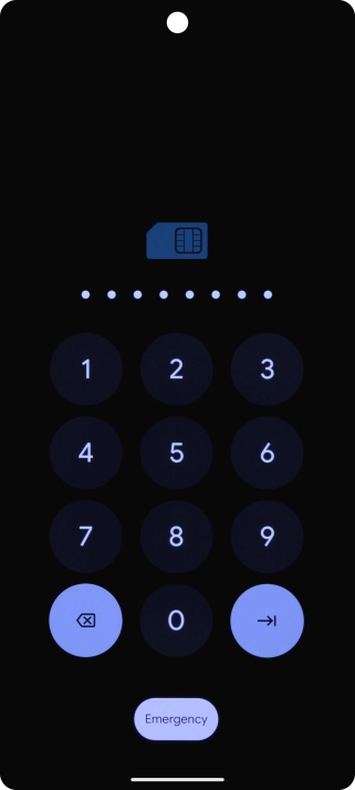 Key in the PUK and press arrow right.