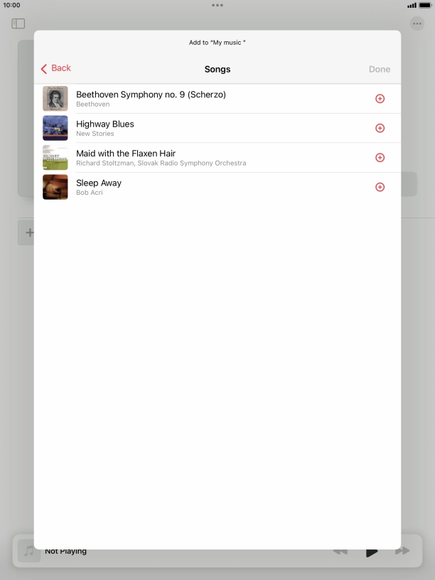 Go to the required category and press the required audio file.