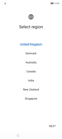 Press the required country. Press the required country.