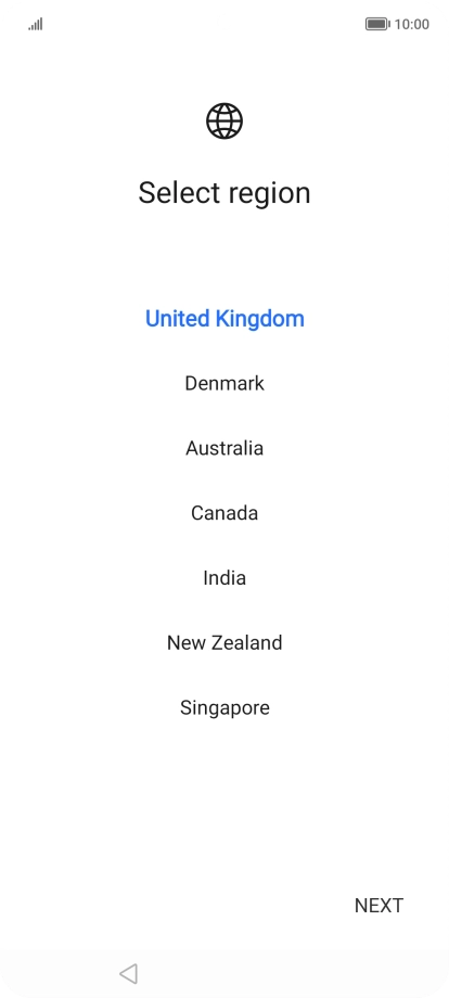 Press the required country. Press the required country.