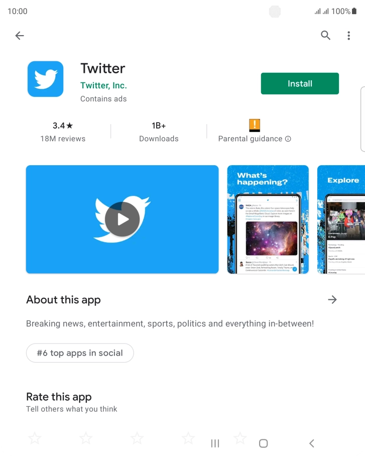 Press Install and follow the instructions on the screen to install the app.