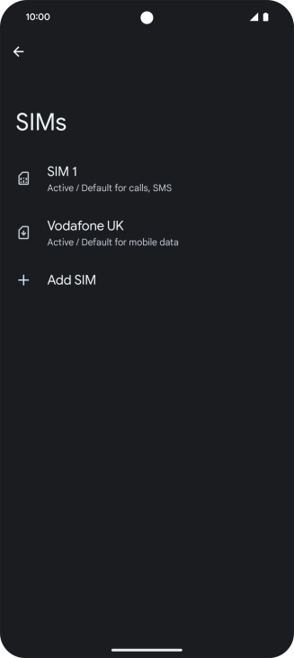 Press the required eSIM.